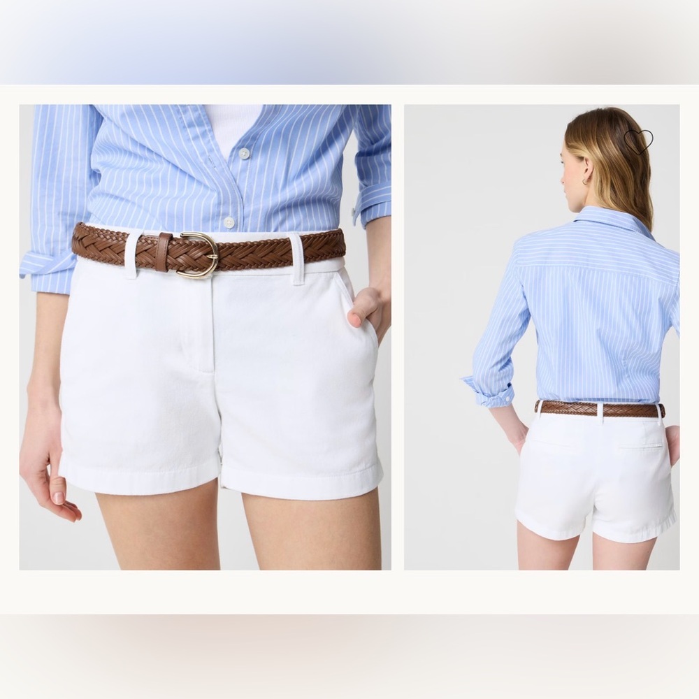 J. Crew Women's White Cotton Bermuda Shorts